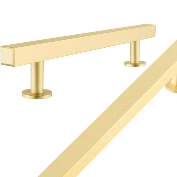 COPY - 6 - Pack Solid Brass Cabinet Pulls 3” Hole Center (in Brush Gold Finish) - Picture 2 of 12